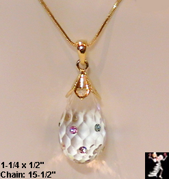 Lucite Rhinestone Pendant Necklace: Lucite Crystal Pendant - Antique & Collectible Exchange :  droplet jewelry pendant crystal