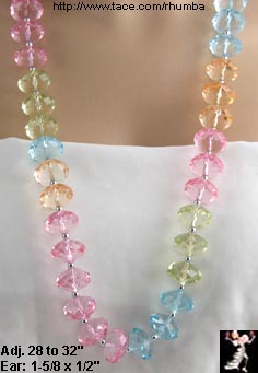 Lucite Pastel Beads Earrings Set: Lucite Long Necklace Set - Antique & Collectible Exchange :  beaded jewelry trendy tace