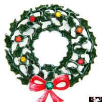 Gerrys Christmas Wreath Pin: Vintage Candle Wreath Pin Gerry - Antique 