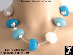 Chunky Turquoise Aqua Beads Necklace Earrings - Antique & Collectible Exchange :  necklace designer jewelry trendy