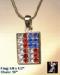 American Flag Necklace: Rhinestone American Flag Pendant