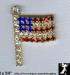 American Flag Pin: Goldtone Rhinestone American Flag