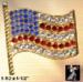 American Flag Pin: Rhinestone American Flag Pin Goldtone