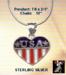 Sterling Patriotic Necklace: Silver Patriotic Heart Necklace
