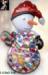 Christmas Snowman Pin Extra Large with Enamel & Rhinestones