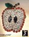 Apple Pin: Rhinestone Half Apple Fruit Pin with Seeds, Apple