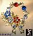 Christmas Pin: Patriotic Rhinestone Christmas Wreath Bow Pin