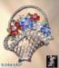 Basket Pin: Patriotic Rhinestone Flower Basket Pin