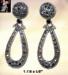Marcasite Look Earrings: Hematite Rhinestone Earrings