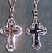 Reversible Onyx and Marcasite Cross Necklace