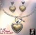 Heart Necklace Set: Heart  Toggle Necklace & Earrings Set