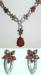 Set - Victorian Style Rhinestones - Carnelian