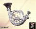 Brooch: Rhinestone French Horn Musical Instrument Brooch Pin