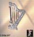 Brooch: Rhinestone Harp Musical Instrument  Brooch Pin