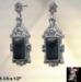 Earrings: Art Deco Style Faux Marcasite Onyx Earrings
