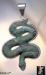 Snake Pendant: Snake Pendant Carved Jade Sterling Silver