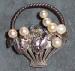 Brooch - Sterling Basket With Cultured Pearls