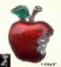 Apple With a Bite Pin in Rhinestone & Enamel