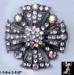 3Brooch: Maltese Cross Brooch Aurora Borealis Rhinestone Pin
