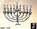 Chanukah Menorah Pin:  Silvertone & Rhinestone Menorah Pin