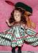 Nancy Ann Storybook Doll -- Hard Plastic Green Stripes Dress