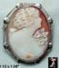 Cameo Pin Pendant: Vintage Shell Cameo Pin Pendant 14K Gold