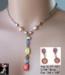 Necklace Set:  Y Necklace & Earrings Set - Faux Coin Pearls