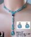 Necklace Set: Y Necklace & Earrings Set  Shades of Turquoise