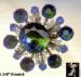 Vintage Brooch:  Rhinestone Pin - Blue/Green Rhinestones