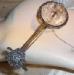 Brooch - Victorian Ornate Sterling and Glass Banjo