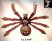 Spider Pin:  Aurora Borealis Red Rhinestone Spider Pin