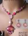 Necklace Set:  Y Necklace Set with Pink Faux Coin Pearls