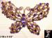 Butterfly Pin:  Purple &  Lavender Rhinestone Butterfly Pin