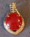 Jade Pendant Round Carnelian 14K Gold