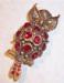 Figural - Antiqued Goldtone Rhinestone Owl