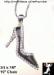 Black High Heel Shoe Pendant Necklace in Two Sizes