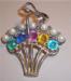 Brooch - Vintage Potmetal Rhinestone Basket