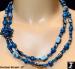 Beads: Peacock Blue Vintage Bead Necklace, 2 Strand Necklace