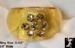 Ring: Topaz Colored Lucite Plastic Ring with Rhinestones