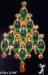 Christmas Tree Pin: Navette Cabochon Christmas Tree Brooch