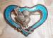 Lang Sterling and Enamel Bird and Heart Brooch