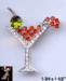 Christmas Martini Pin: Rhinestone Christmas Martini Pin