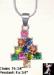 Christmas Tree Necklace: Rhinestone Christmas Tree Necklace