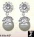 Earrings: Faux Pearl, Clear Rhinestone, Silvertone Earrings
