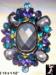 Brooch:  Blue Rhinestone Brooch; Blue Rhinestone Pin