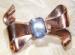 Coro Sterling Retro Bow with Blue Stone