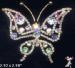 Butterfly Pin: Pastel Rhinestone Butterfly Brooch, Butterfly