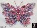 Butterfly Pin: Pink Lavender Rhinestone Butterfly Brooch Pin