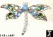 Dragonfly Pin: Rhinestone Dragonfly Pin Brooch Sim Turquoise