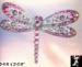 Dragonfly Pin: Aurora Borealis Pink Rhinestone Dragonfly Pin